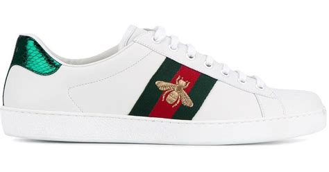gucci white bee sneakers
